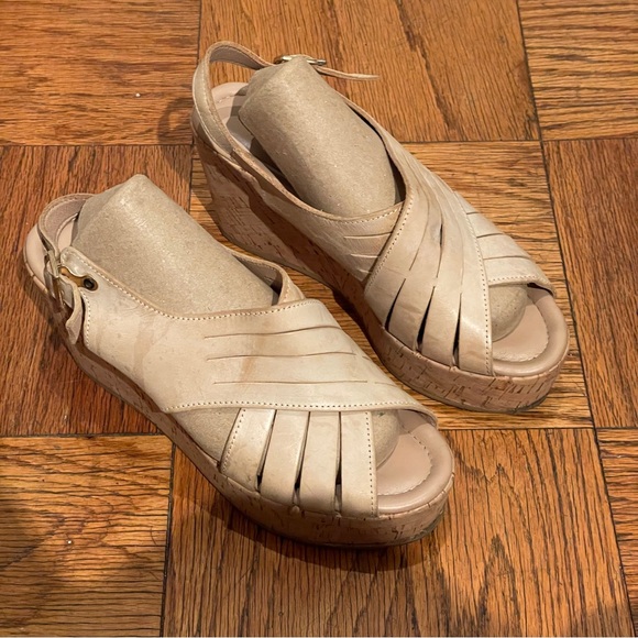 Cordani Slingback Wedge Leather Cork Platform Sandal, Size 40, GUC, “Julia” - Picture 2 of 15